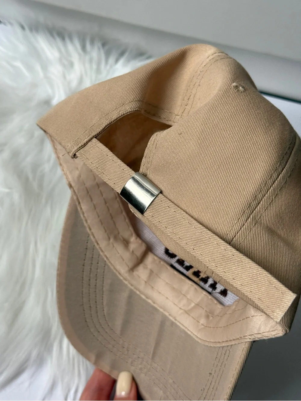 Paris Embroidered Baseball Cap in Beige New